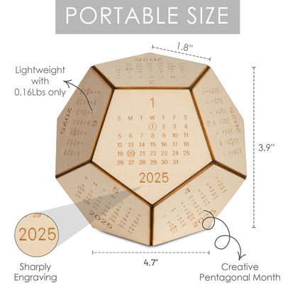 3D Calendar - Wood Dodecahedron - 3D Calendar